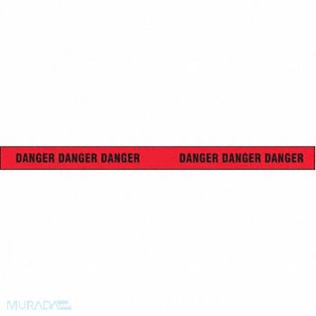 GRAINGER APPROVED Barricade Tape Black/Red 500 ft x 3 In, 9TV07