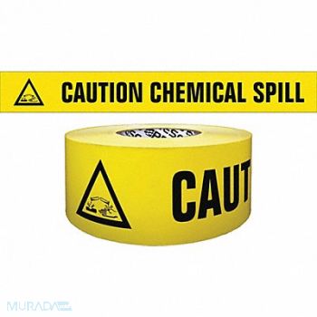 GRAINGER APPROVED Barricade Tape Yellow/Black 500ft x 3 In, 9TZL4