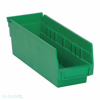 QUANTUM STORAGE SYSTEMS F0613 Shelf Bin Green Polypropylene 4 in, 9U072