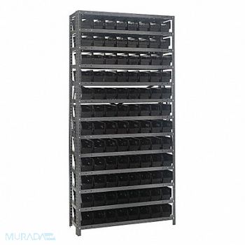 QUANTUM STORAGE SYSTEMS E1506 Bin Shlvng 12inx75inx36in Black, 9U367