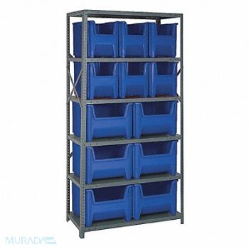 QUANTUM STORAGE SYSTEMS E1495 Bin Shlvng 18inx75inx36in Blue, 9U368