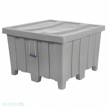 MYTON INDUSTRIES Ribbed Wall Container Gray, 9U840