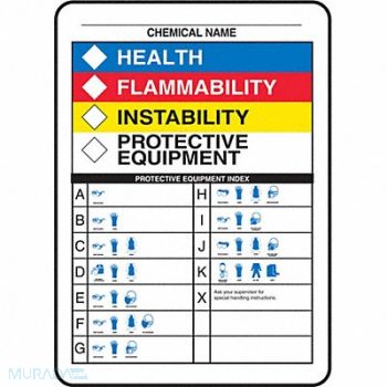 ACCUFORM Chemical Label Plastic 10 in H, 9E578