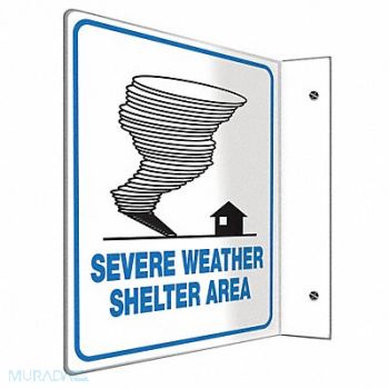 ACCUFORM Emergency Sign 8X8 BK BL/WHT PS ENG, 772Y83