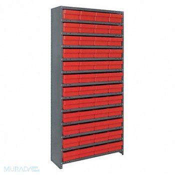 QUANTUM STORAGE SYSTEMS E6888 Enclosed Bin Shlvng 18x75x36in Red, 9UWN7