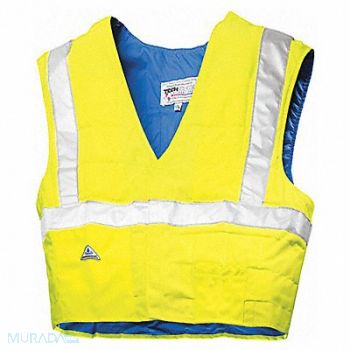 TECHNICHE Cooling Vest Hi-Vis Yellow 5to10 hr L/XL, 9V131