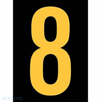 STRANCO INC Reflective Number Label 8 2-1/2in H PK25, 9VZR3