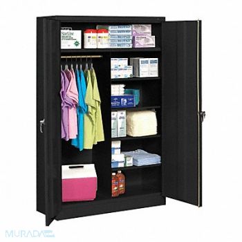 TENNSCO Combo Wardrobe Cabinet 78 H 48 W Black, 9WF90