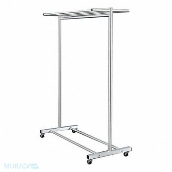 GLARO Single Sided Mobile Coat Rck 48 In Satin, 9WJ49