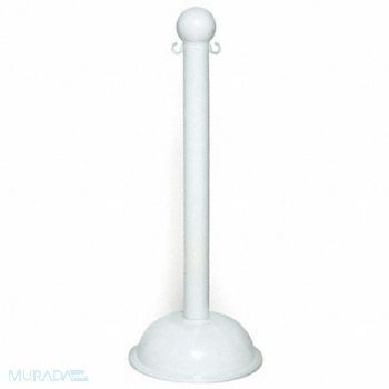 MR. CHAIN E1219 Heavy Duty Stanchion 41 in H White PK4, 9WK79