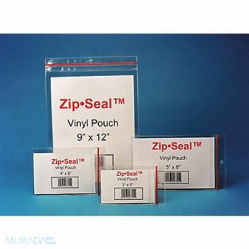 HOL-DEX Label Holder Clear Zip Sealed Pouch PK25, 8GDW1