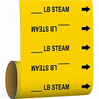 BRADY Pipe Marker _____ lb Steam 8in H 8in W, 9WPN7