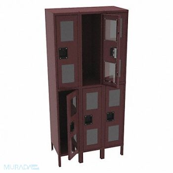 TENNSCO Wrdrb Lockr Clearview 3 Wide 2 Tier Wine, 9WRT6