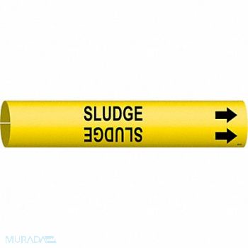 BRADY Pipe Marker Sludge 2 13/16in H 2 4/5in W, 9WT13