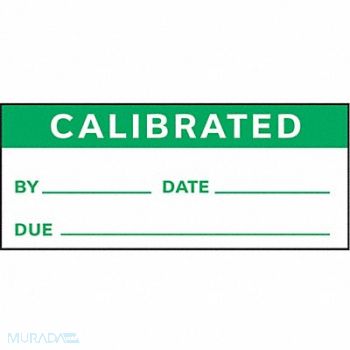 STRANCO INC Calibration Label ENG Green/White PK350, 9X186