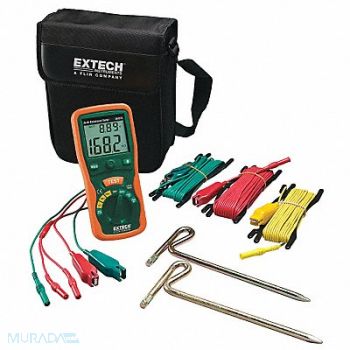 EXTECH Earth Ground Tester Kit LCD Case, 9XKP5