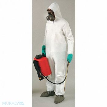 LAKELAND Hooded Coverall White 3XL, 9XTT6