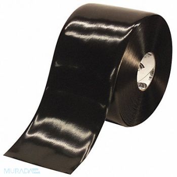 MIGHTY LINE E7645 Floor Tape Black 6 inx100 ft Roll, 9Y671