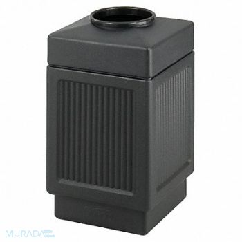 SAFCO Trash Can 38 gal Black Plastic, 9YEN4