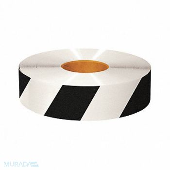 MIGHTY LINE Floor Tape Black/White 3 inx100 ft Roll, 9YLK8