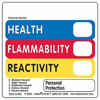 LABELMASTER Hazcom Label 4 H 4 W PK500, 35ZJ30
