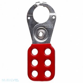 AMERICAN LOCK Lockout Hasp 6 Lock Red, 4EMY4