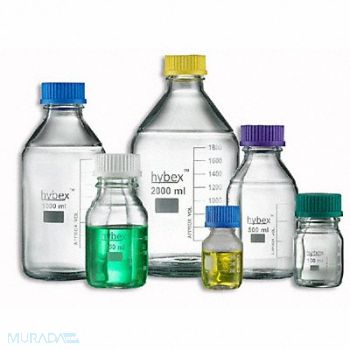 BENCHMARK SCIENTIFIC Media Bottle Glass Narrow PK10, 14N165