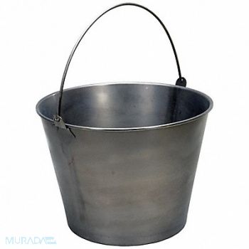 GRAINGER APPROVED Bucket Stainless Steel Silver Open Head, 3CYL3