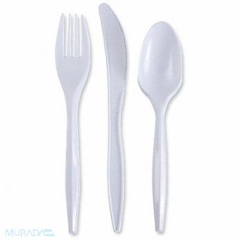 GRAINGER APPROVED Disp Cutlery Set WH Med Weight PK250, 485W26