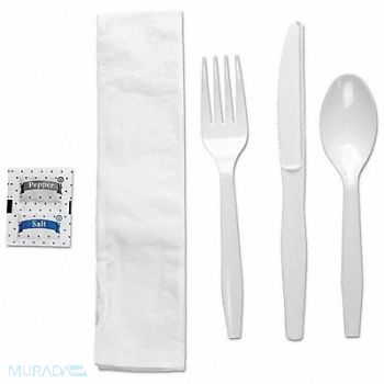 GRAINGER APPROVED Disp Cutlery Set White Med PK250, 799LK2
