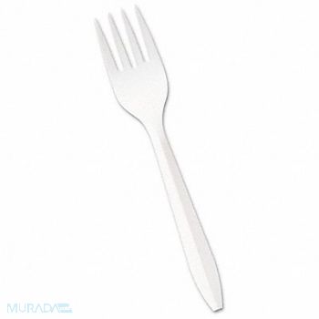 GRAINGER APPROVED Disposable Fork WH Med PK1000, 485V83