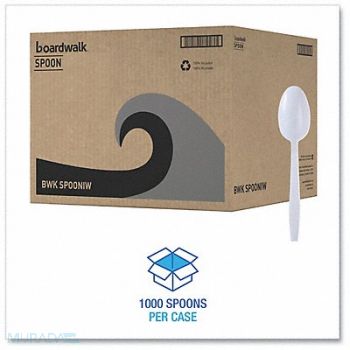 GRAINGER APPROVED Disposable Spoon White Med PK1000, 485V89