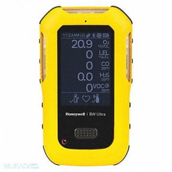 BW TECHNOLOGIES Multi-Gas Detector Yellow Housing Color, 497A72