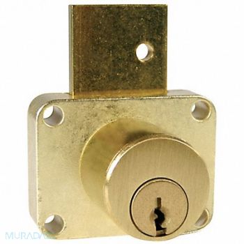 COMPX NATIONAL Remov Core Lock Gold Rectangular, 4TXZ6