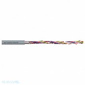 CHAINFLEX Data Cable PUR 0.47 in dia Window Gray, 801LD2