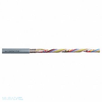 CHAINFLEX Data Cable PVC 0.39 in dia Silver Gray, 801LJ2