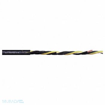 CHAINFLEX Power Cable for VFD PVC 0.59 in dia Blk, 801LZ1