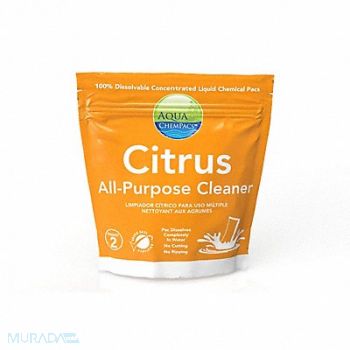 AQUA CHEMPACS Disinfectant Cleaner Jar Liquid Citrus, 807HR0