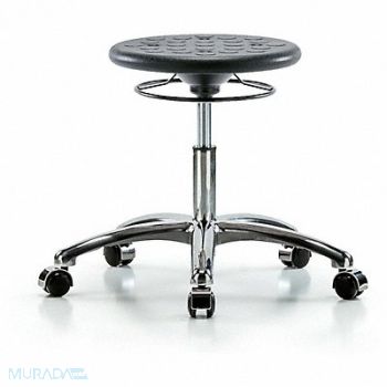 BLUE RIDGE ERGONOMICS Cleanroom Polyurethane Stool Black, 797R22