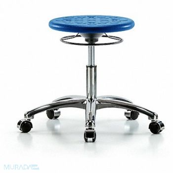 BLUE RIDGE ERGONOMICS Cleanroom Polyurethane Stool Blue, 797R23
