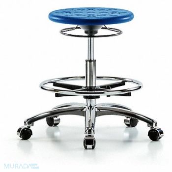 BLUE RIDGE ERGONOMICS Cleanroom Polyurethane Stool Blue, 797R31