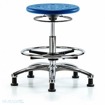 BLUE RIDGE ERGONOMICS Cleanroom Polyurethane Stool Blue, 797R33