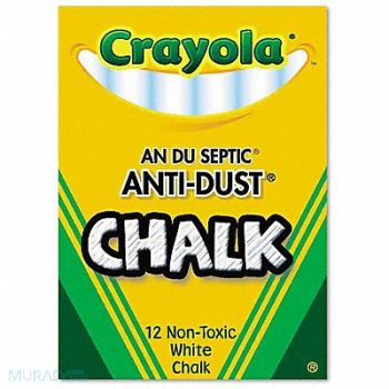 CRAYOLA Chalk Anti-Dust White PK12, 51LD73