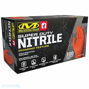 MECHANIX WEAR Disposable Gloves Orange 8 L 2XL PK100, 794CG0