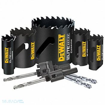 DEWALT Hole Saw Kit Cutting 1 7/8 D 9 pieces, 797F56