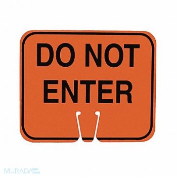 GRAINGER APPROVED Traffic Cone Sign 12-1/2 L ABS Plastic, 489N90