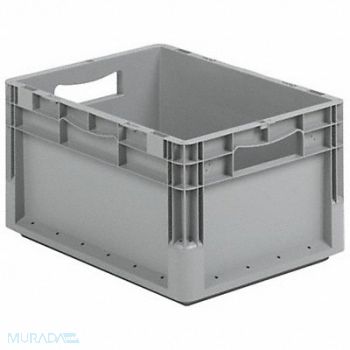 SSI SCHAEFER Straight Wall Container Gray Solid HDPE, 49H888