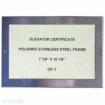 FRED SILVER Elevator Inspection Certificate Frame, 798A49