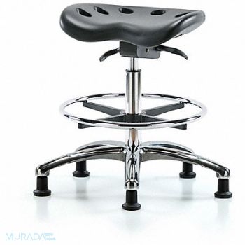 BLUE RIDGE ERGONOMICS ESD Tractor Stool 300 lb Cap. Black, 797PV3