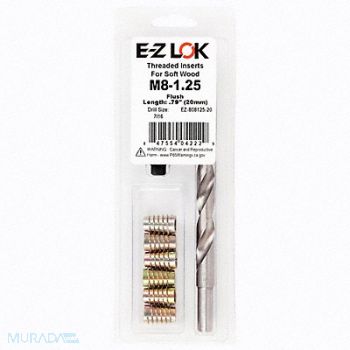 GRAINGER APPROVED Threaded Insert for Soft Wood, 807TY5